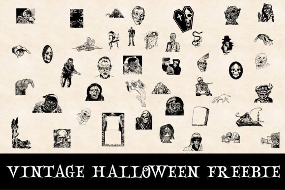 Download Vintage Gothic Halloween Clipart SVG PNG - Premium Bundle
