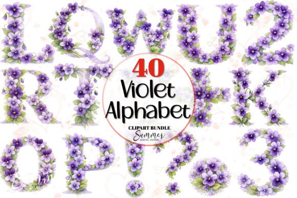 Download Violet February Birth Flower Alphabet - February Collection
