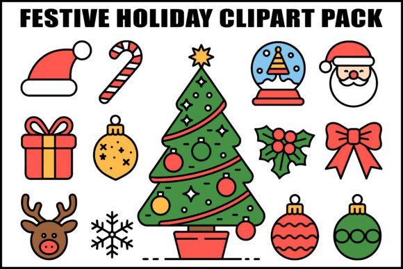 Download Festive Holiday Clipart Pack - Festive holiday clipart Collection