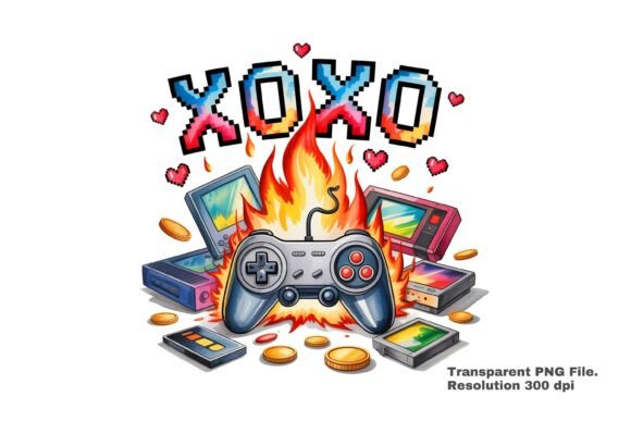 Download Retro Gaming Love XOXO PNG - Love xoxo png Collection